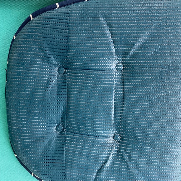 Seth of 4 nonslip back chair cushions Navy color - Picture 3 of 3